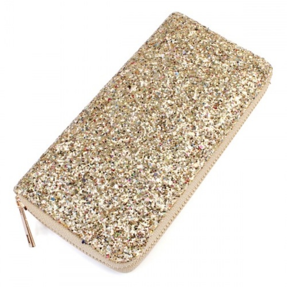 Handbags - Gold glitter wallet
